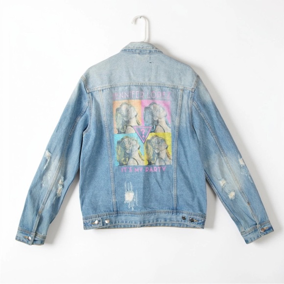 Guess Jackets & Blazers - GUESS JLO Dillon Denim Jacket Adult Size Large Blue Jennifer Lopez It's My Party